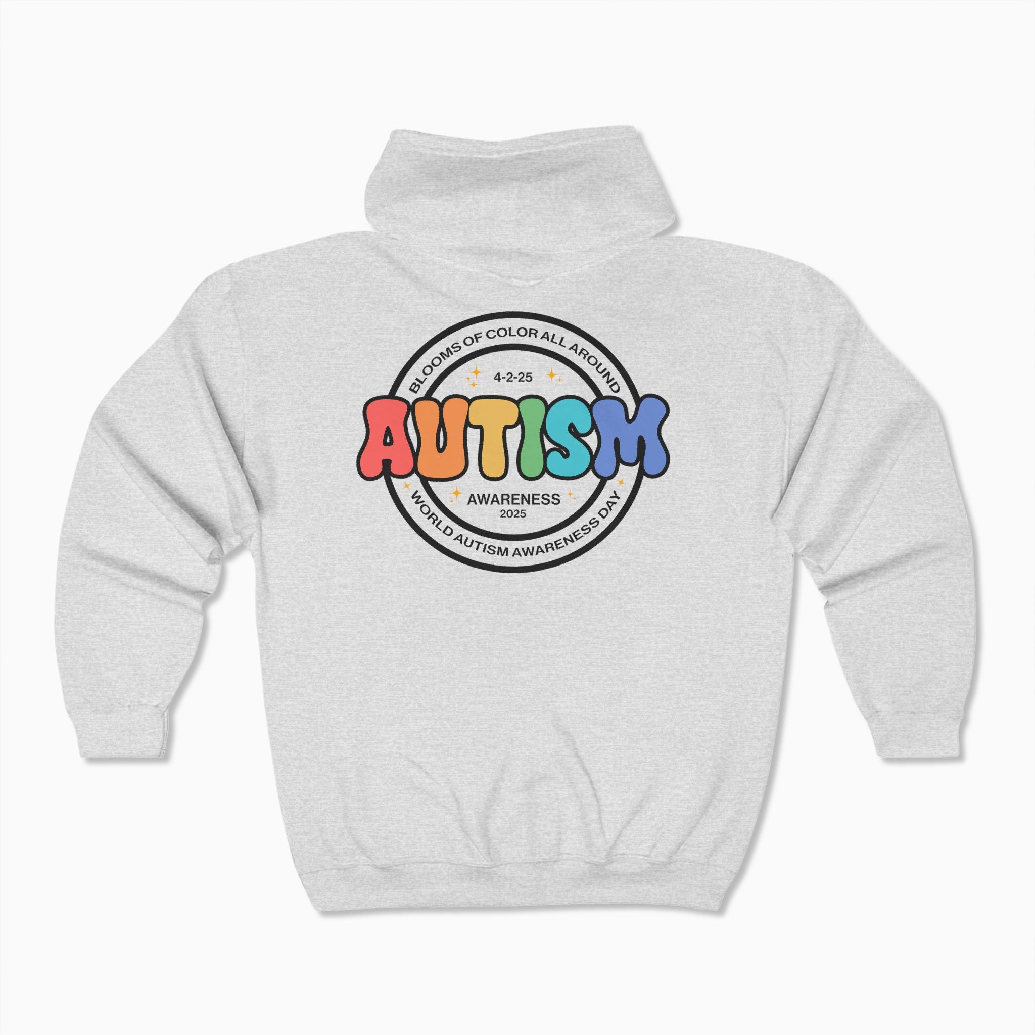 Autism Awareness 2025 - Blooms of Color All Around Zip Up Hoodie