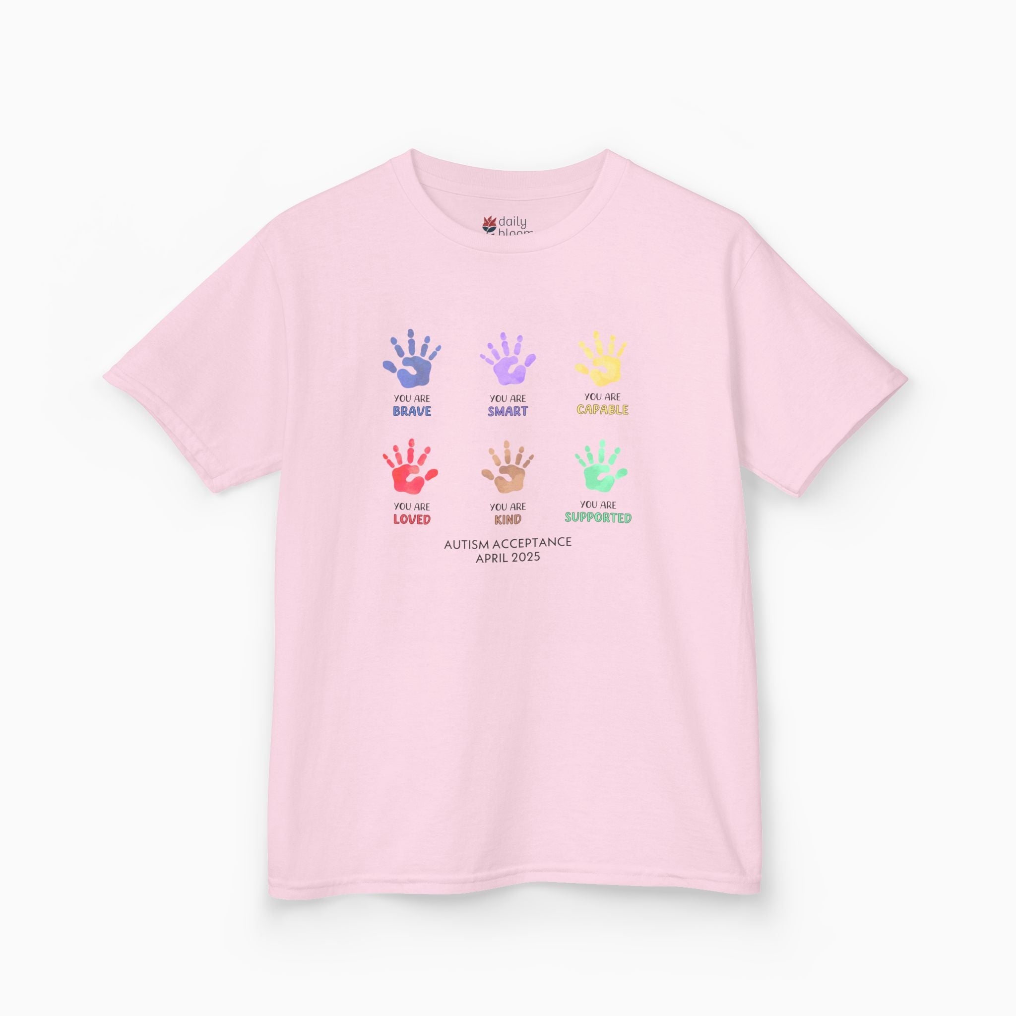 Autism Awareness 2025 - Affirmation Handprints Youth T-Shirt