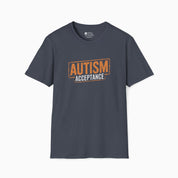 Autism Acceptance Graffiti Tee-Heather Navy-Neurodiversity, ADHD & Autism Awareness & Acceptance T-Shirt by Daily Bloom