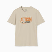 Autism Acceptance Graffiti Tee-Sand-Neurodiversity, ADHD & Autism Awareness & Acceptance T-Shirt by Daily Bloom