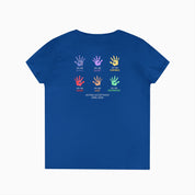 Autism Awareness 2025 - Affirmation Handprints Ladies V-Neck T-Shirt