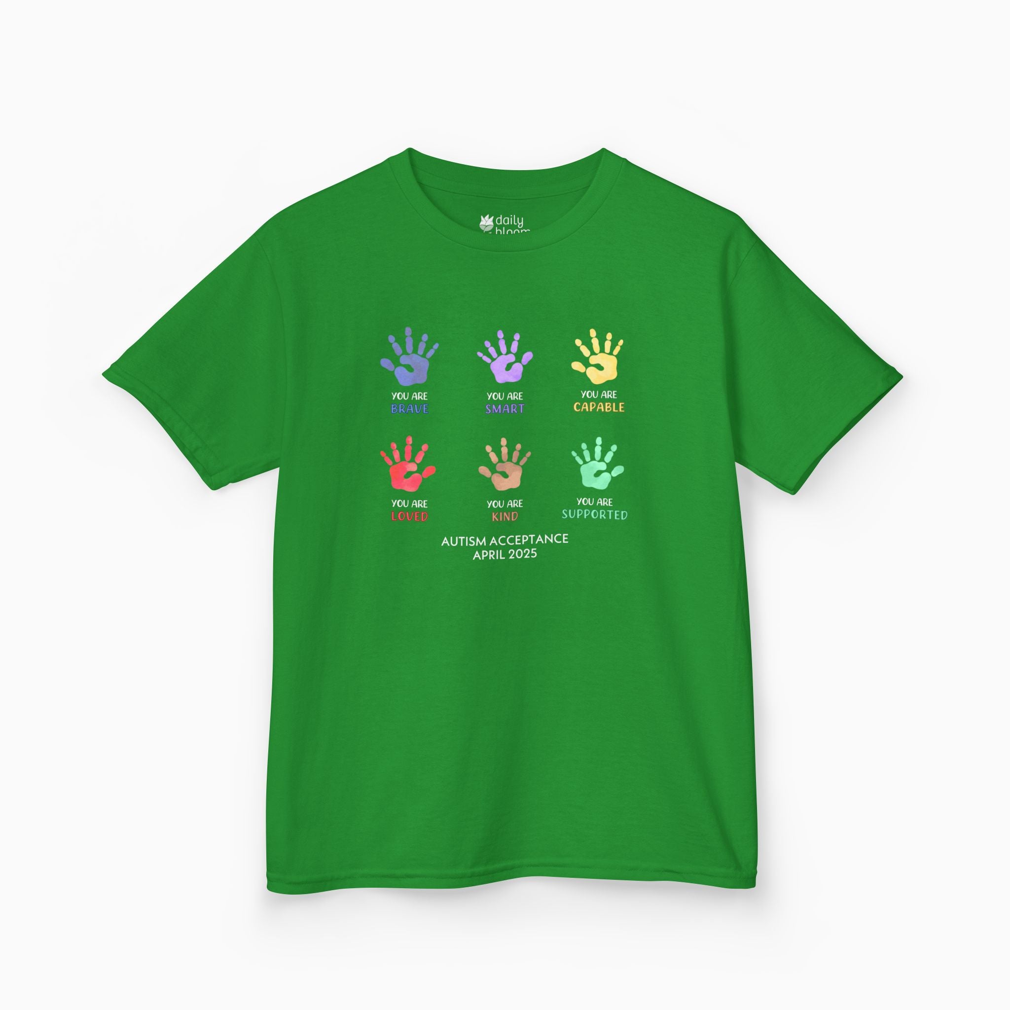 Autism Awareness 2025 - Affirmation Handprints Youth T-Shirt