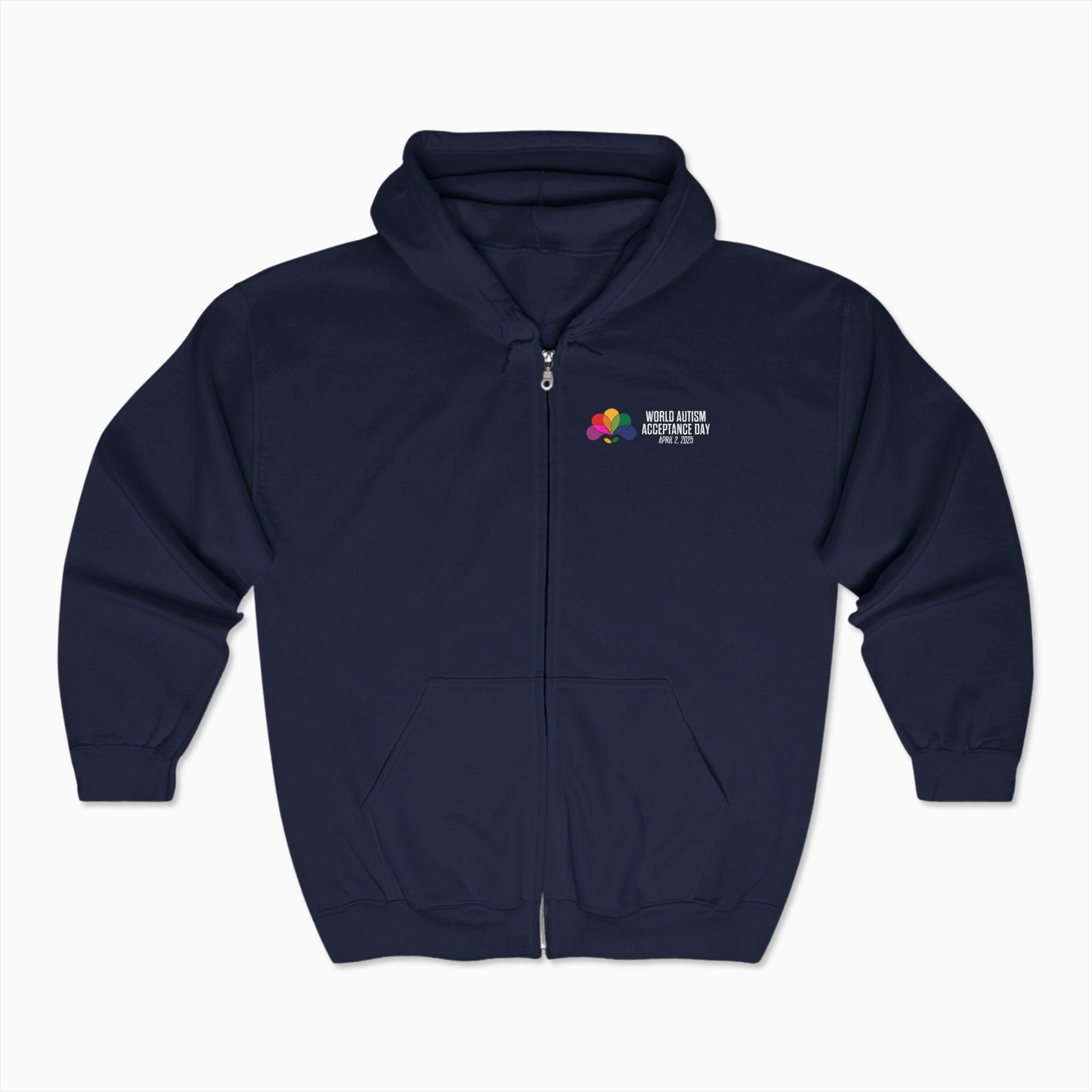 Autism Awareness 2025 - Spectrum in Bloom Zip Up Hoodie