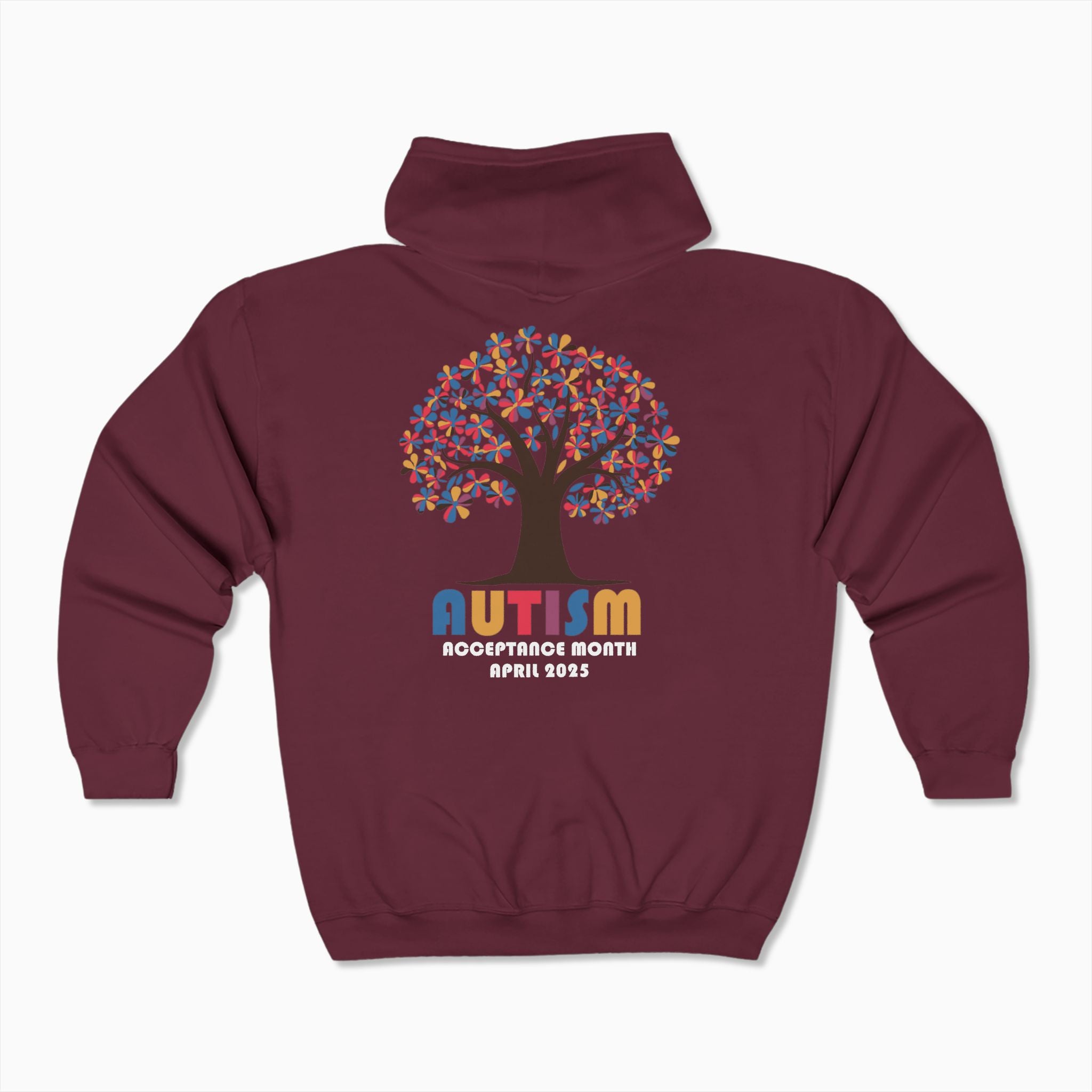 Autism Awareness 2025 - Tree of Acceptance Zip Up Hoodie
