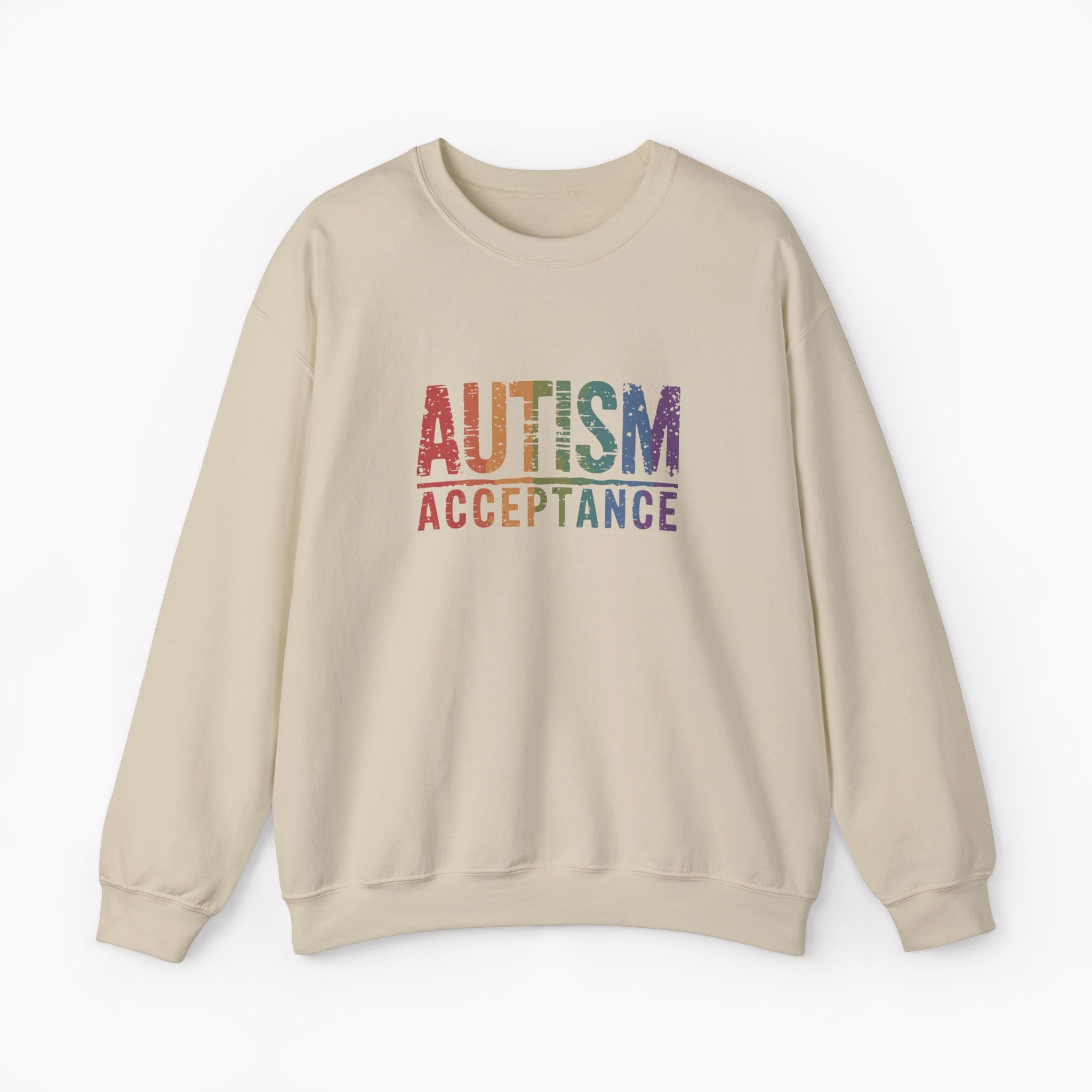 Autism Acceptance Grunge Rainbow Sweatshirt