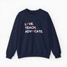 Autism Sweatshirt - Love Teach Advocate - Love Hearts Sweatshirt - Daily Bloom