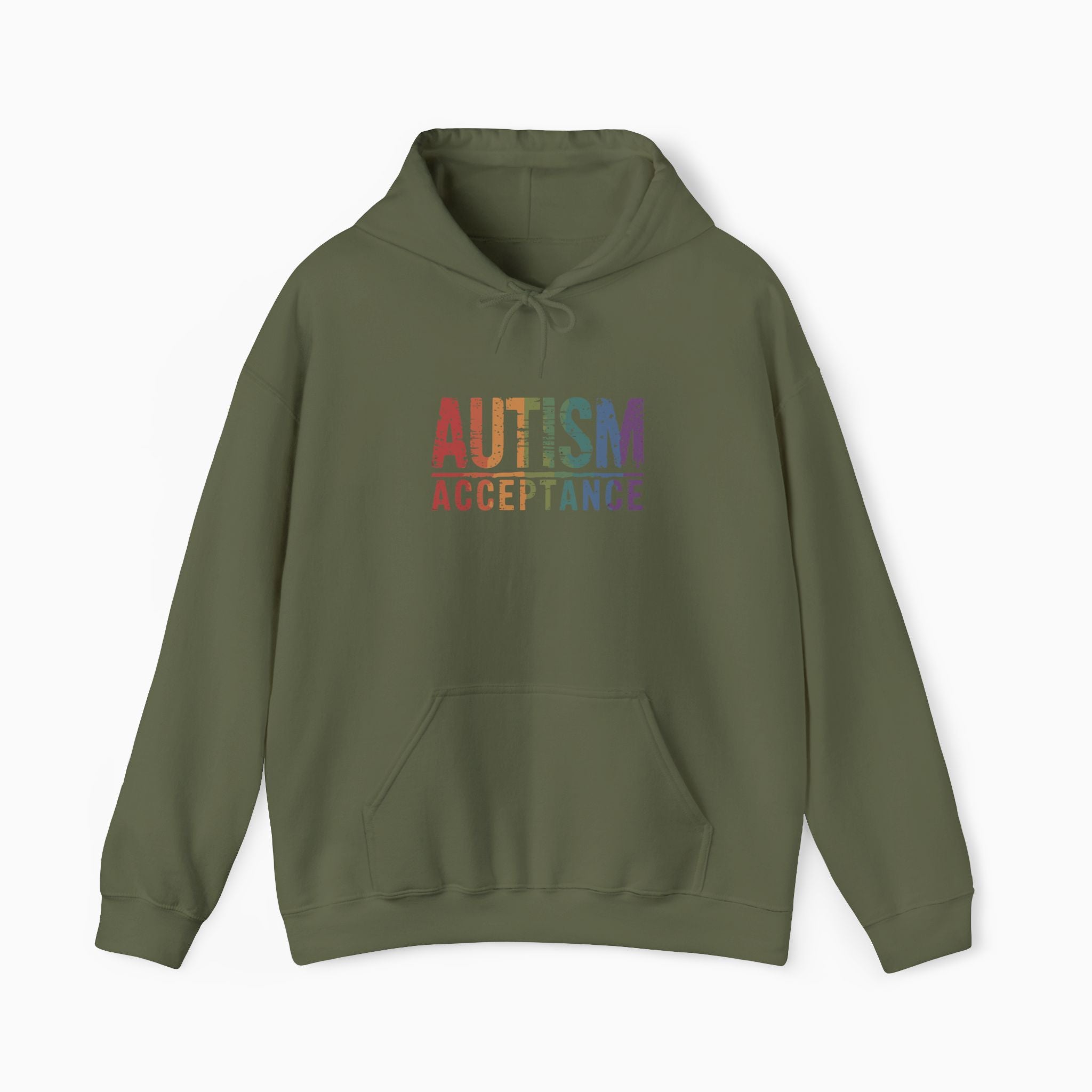 Autism Acceptance Grunge Rainbow Hoodie
