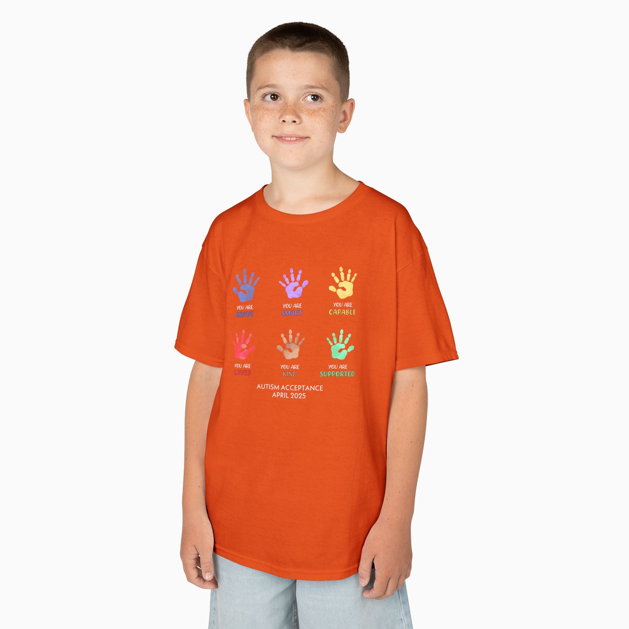 Autism Awareness 2025 - Affirmation Handprints Youth T-Shirt
