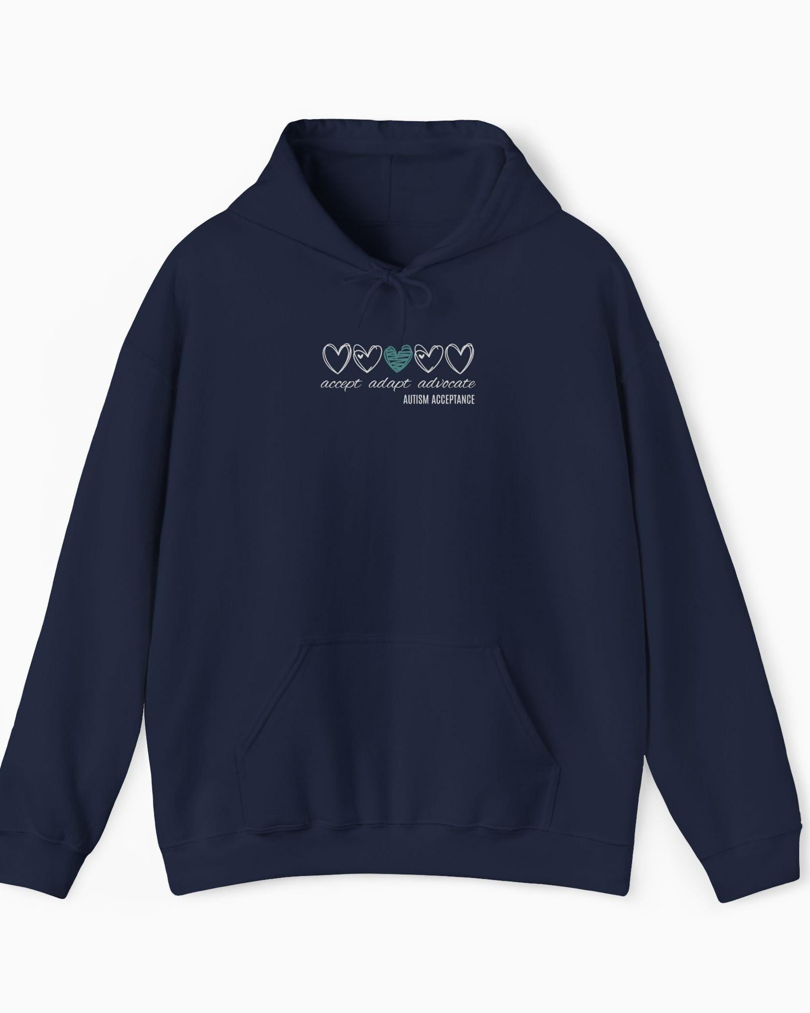 Accept Adapt Advocate Love Hearts Hoodie