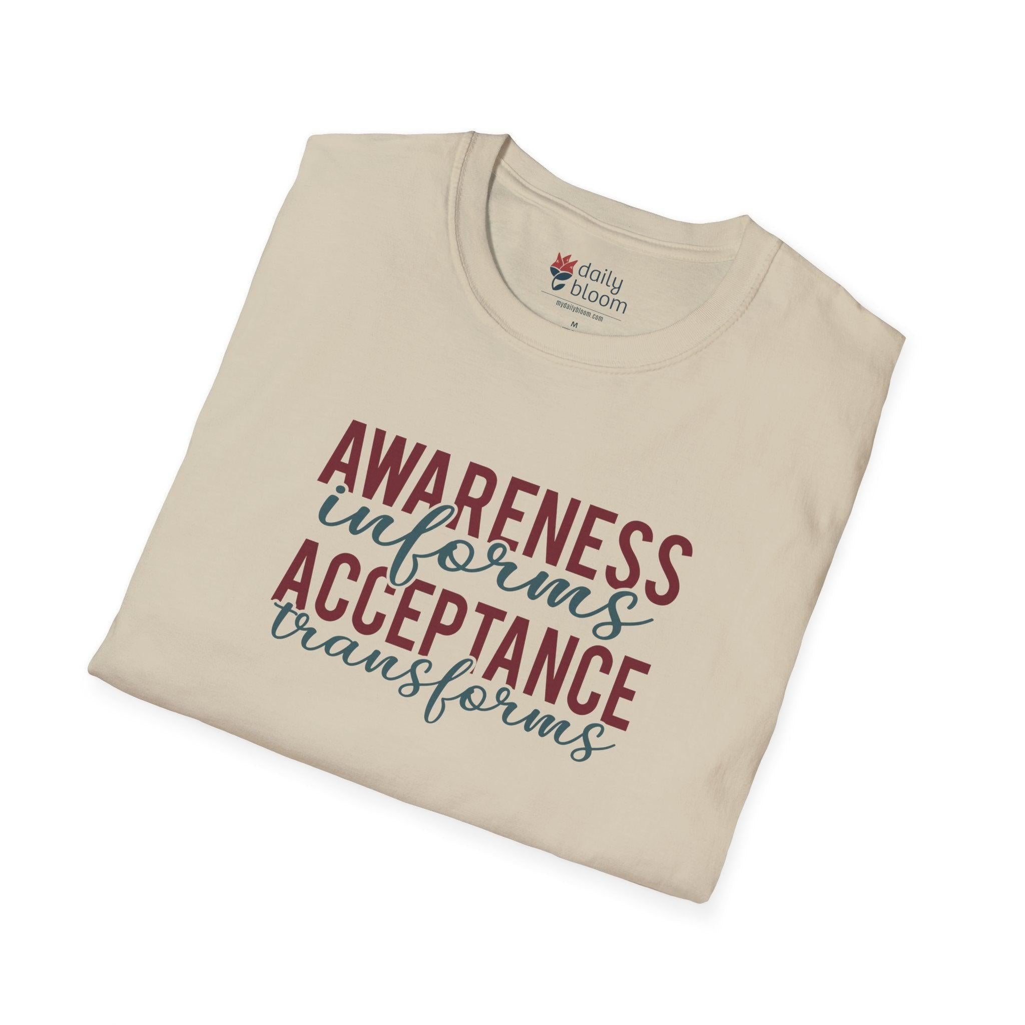 Awareness Informs Acceptance Transforms Tee-Neurodiversity, ADHD & Autism Awareness & Acceptance T-Shirt by Daily Bloom
