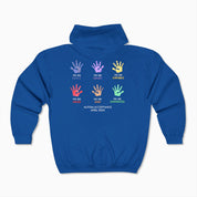 Autism Awareness 2025 - Affirmations Handprints Zip Up Hoodie
