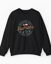 Helping Tiny Humans Do Big Things Sweatshirt-Black-Neurodiversity, ADHD & Autism Awareness & Acceptance Sweatshirt by Daily Bloom