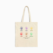 Autism Awareness 2025 - Affirmation Handprints Canvas Tote Bag