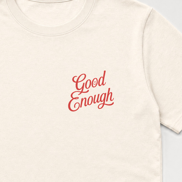 Good Enough Is Enough Youth Tee Natural kids clothes, design close-up