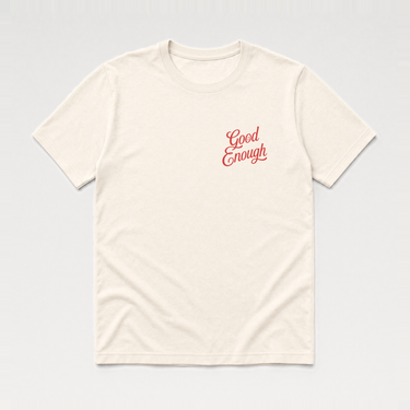 Good Enough Is Enough Youth Tee Natural kids clothes, front