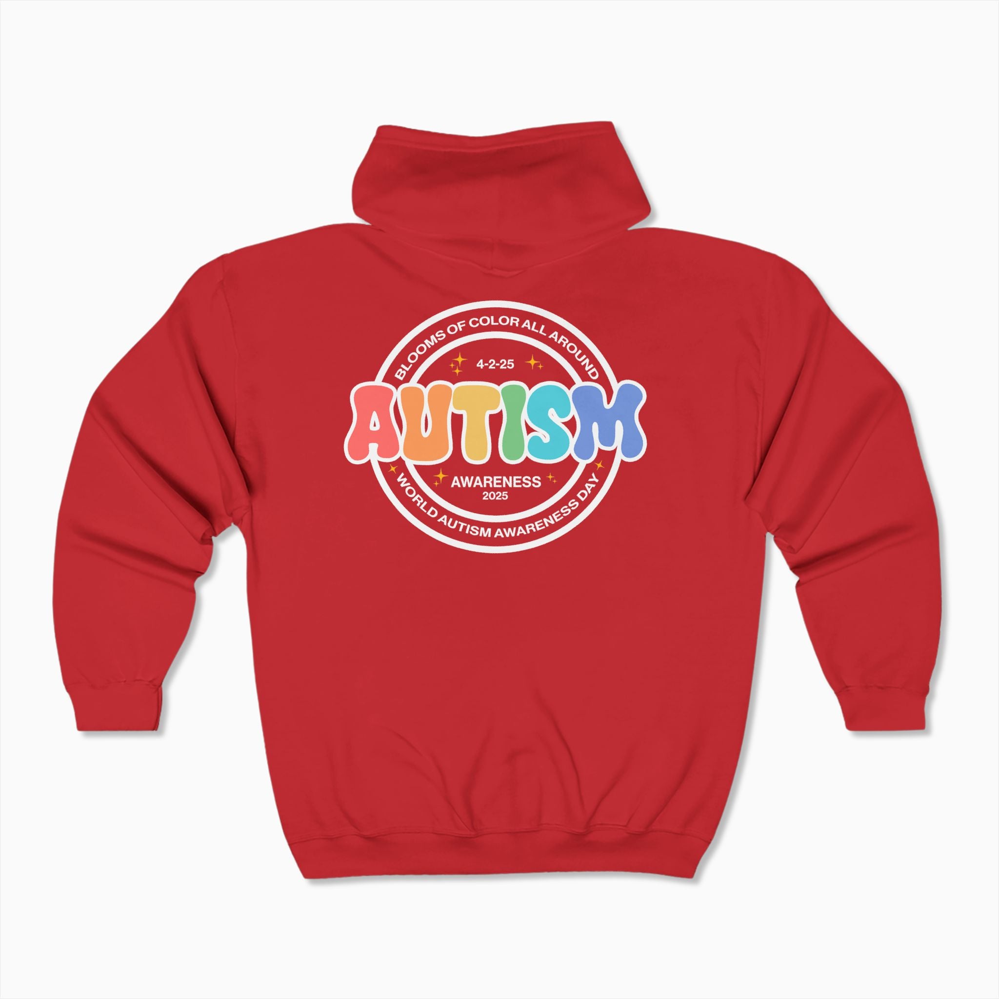 Autism Awareness 2025 - Blooms of Color All Around Zip Up Hoodie