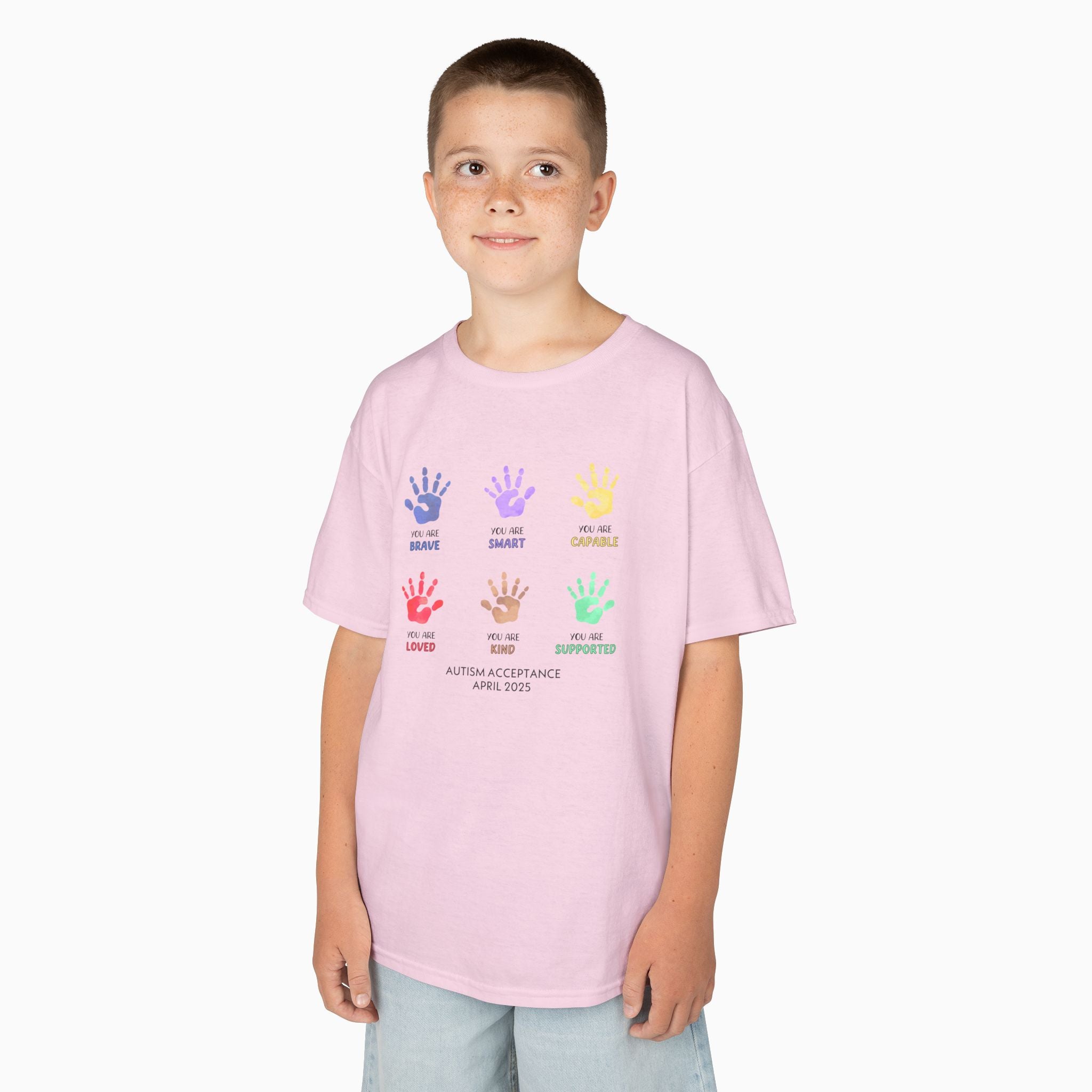 Autism Awareness 2025 - Affirmation Handprints Youth T-Shirt