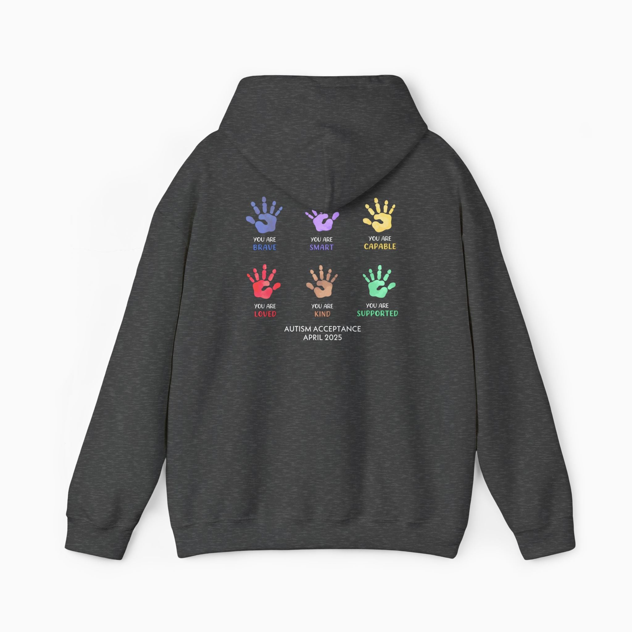 Autism Awareness 2025 - Affirmation Handprints Hoodie