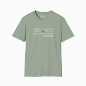 Accept Adapt Advocate Rainbow Love Heart Tee