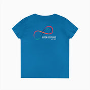 Autism Awareness 2025 - Loop of Acceptance Ladies V-Neck T-Shirt