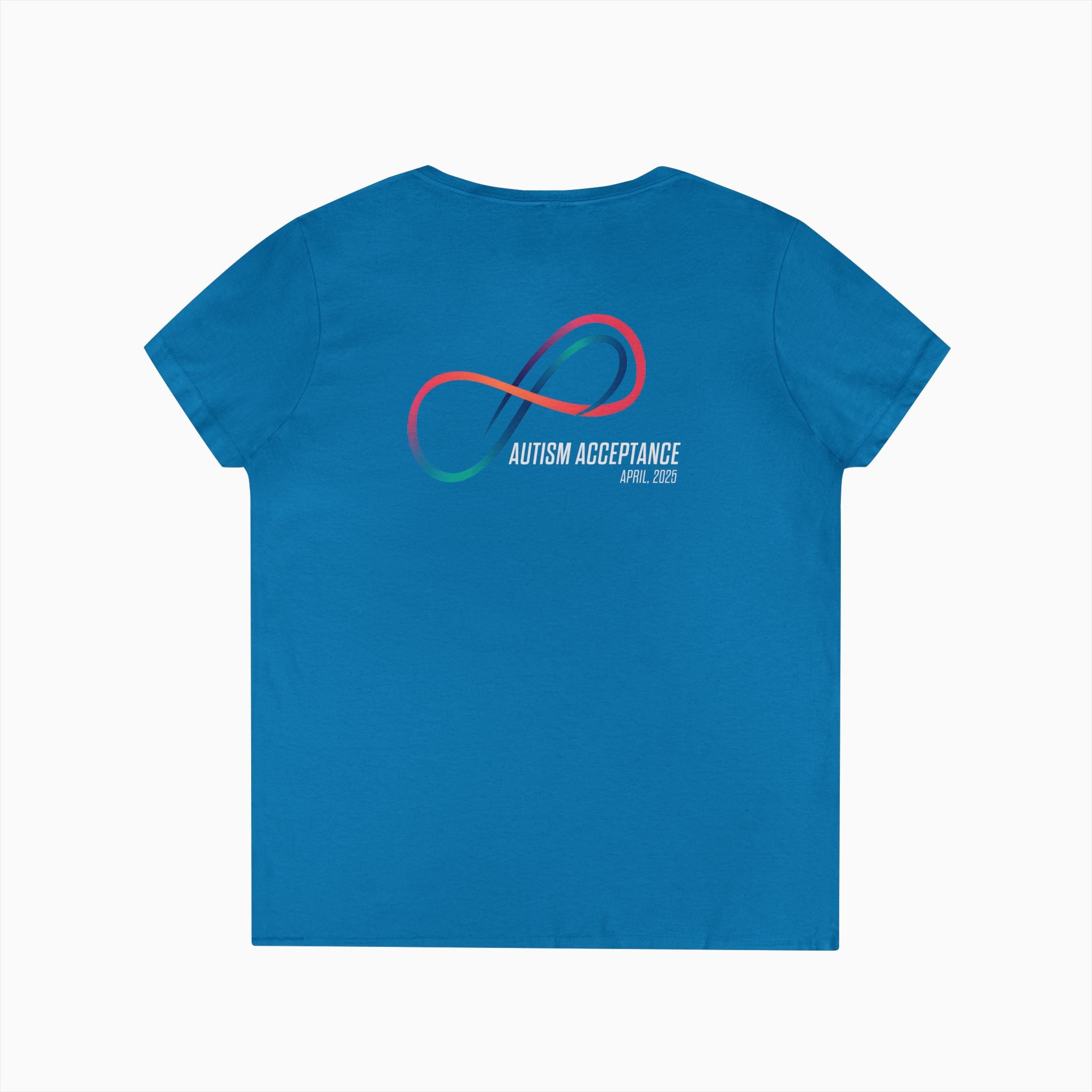 Autism Awareness 2025 - Loop of Acceptance Ladies V-Neck T-Shirt