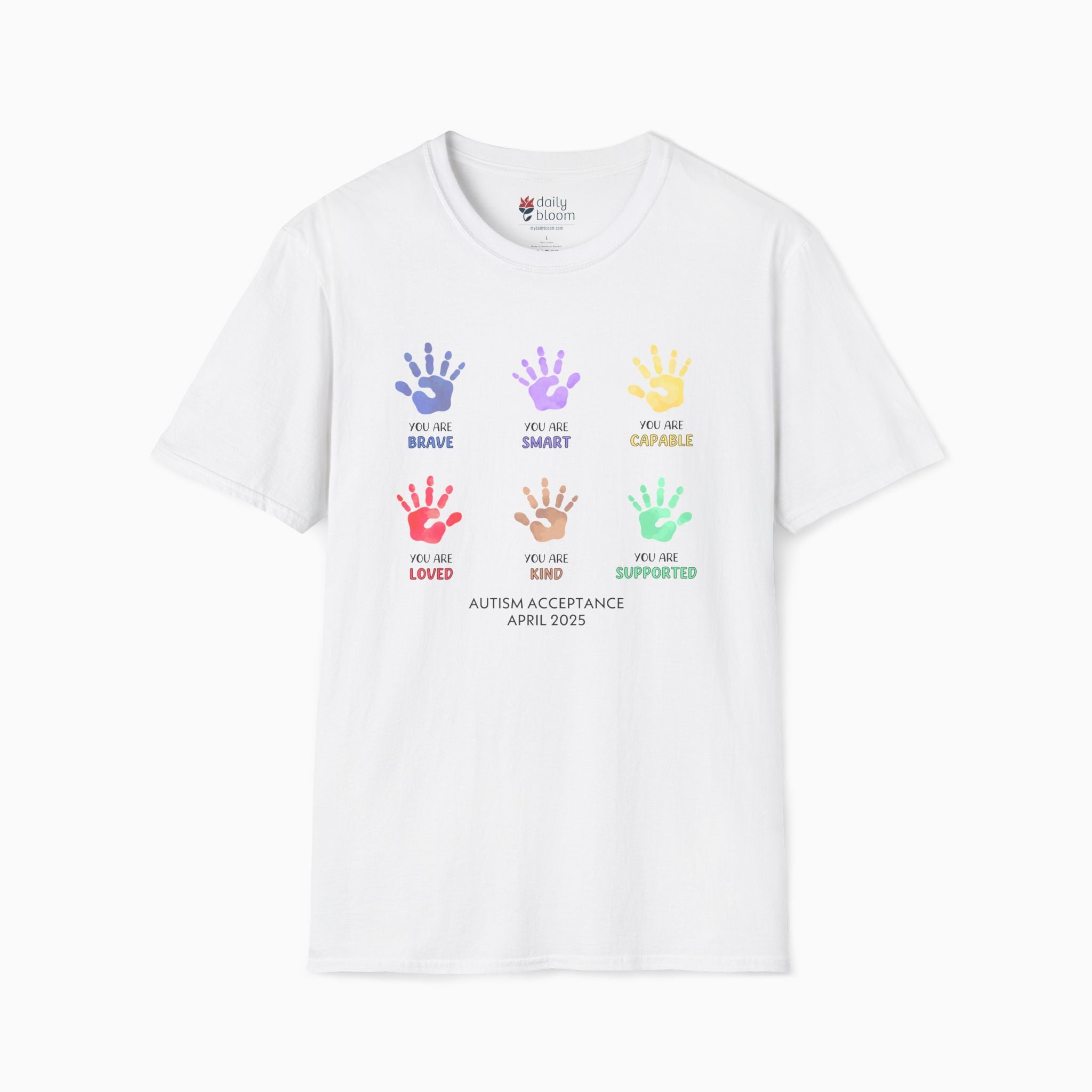 Autism Awareness 2025 - Affirmation Handprints T-Shirt