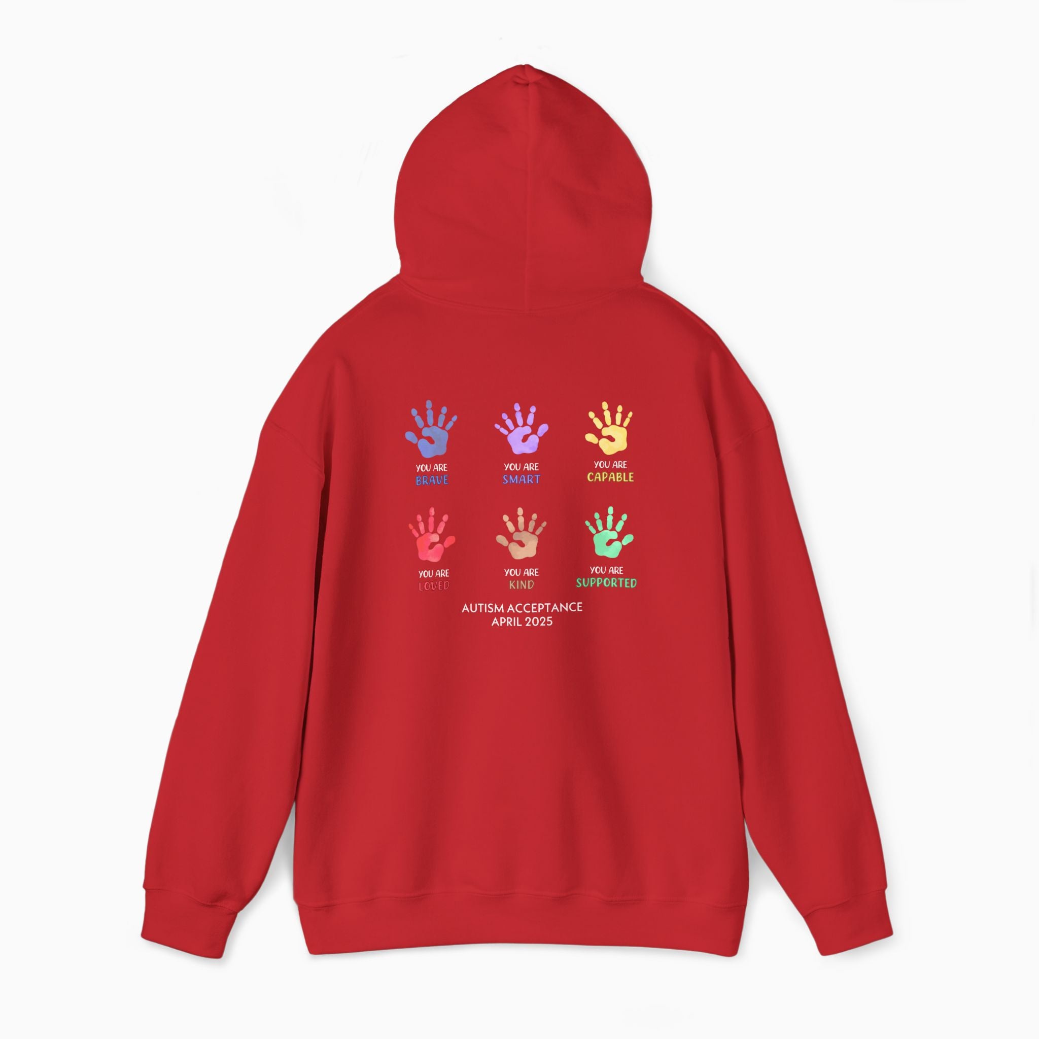 Autism Awareness 2025 - Affirmation Handprints Hoodie