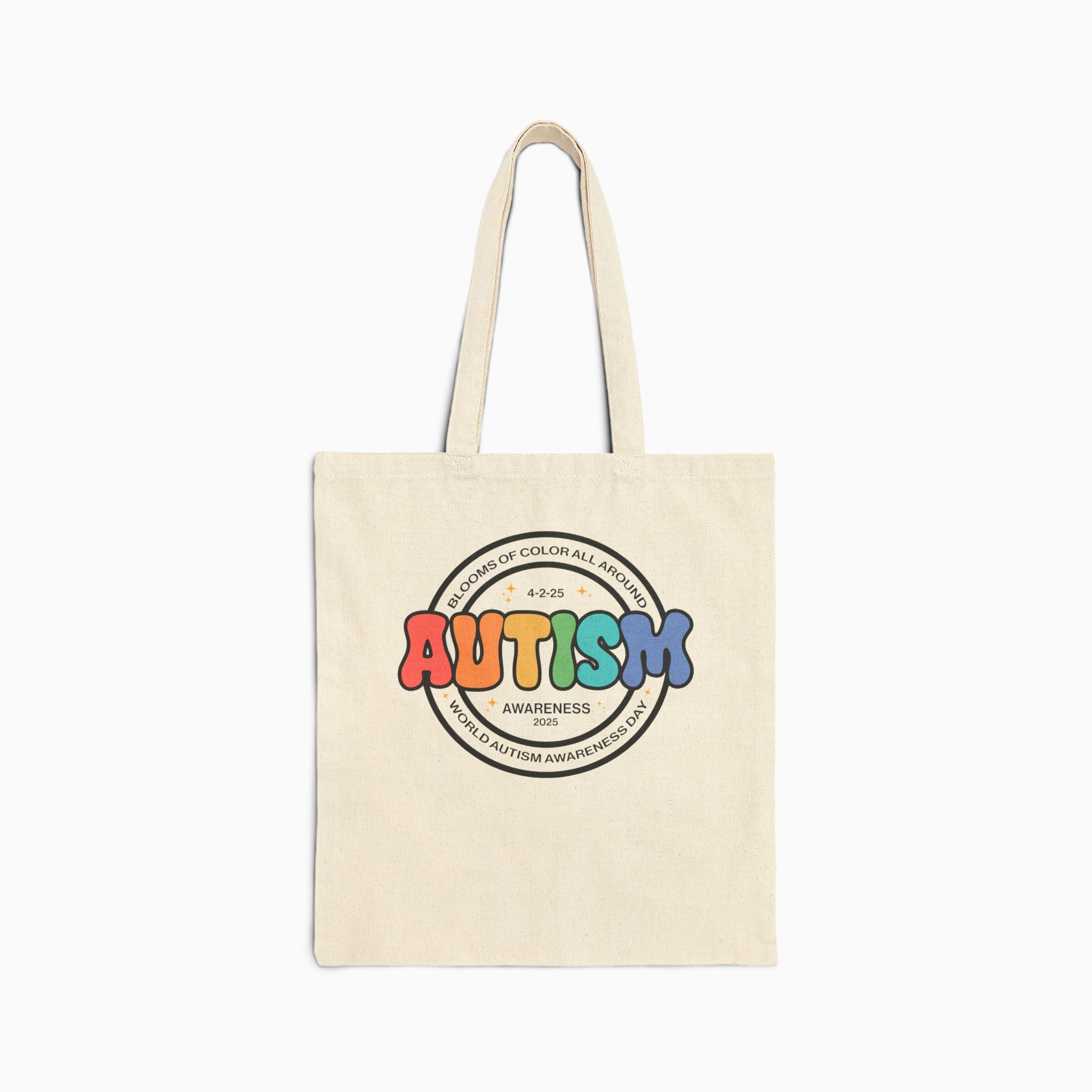 Autism Awareness 2025 - Blooms of Color All Around Canvas Tote Bag