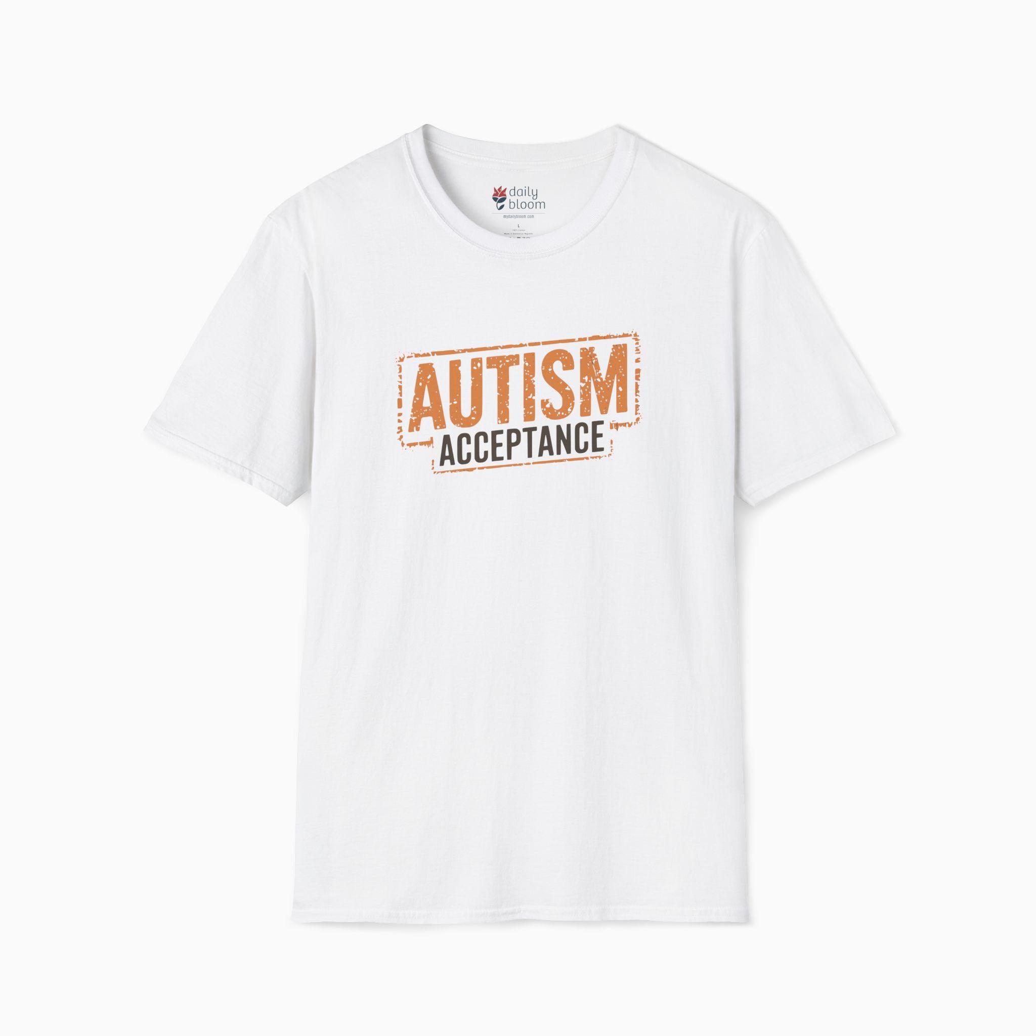 Autism Acceptance Graffiti Tee-White-Neurodiversity, ADHD & Autism Awareness & Acceptance T-Shirt by Daily Bloom