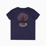 Autism Awareness 2025 - Tree of Acceptance Ladies V-Neck T-Shirt