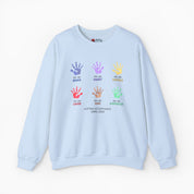Autism Awareness 2025 - Affirmation Handprints Sweatshirt