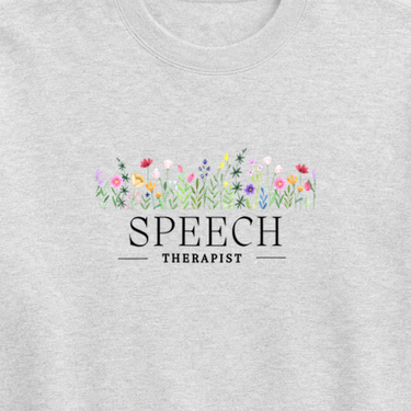 Speech Therapist Floral Sweatshirt Ash sweatshirt, design close-up