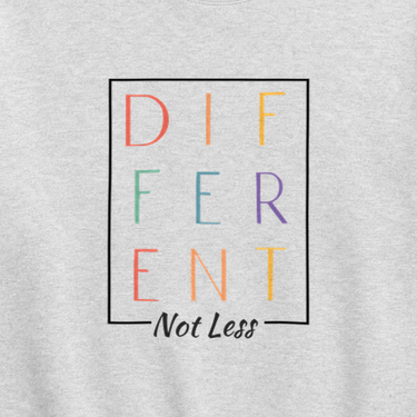 Different Not Less Sweatshirt Ash sweatshirt, design close-up