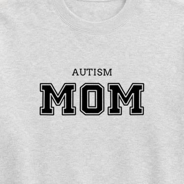 Autism Mom College Sweatshirt Ash sweatshirt, design close-up