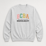 BCBA - Board Certified Behavior Analyst College Style Sweatshirt Ash sweatshirt, front
