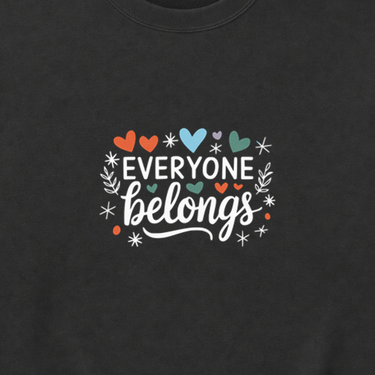 Everyone Belongs Sweatshirt Black sweatshirt, design close-up
