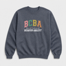 BCBA - Board Certified Behavior Analyst College Style Sweatshirt Dark Heather sweatshirt, front