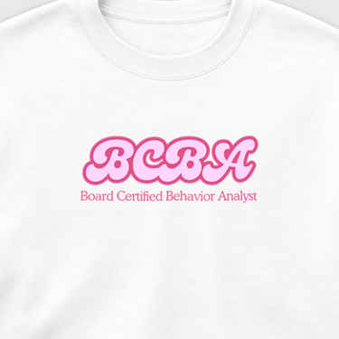 BCBA Groovy Sweatshirt White sweatshirt, design close-up