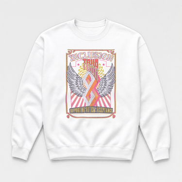 Inclusion Tour Tag Free Sweatshirt White sweatshirt, front