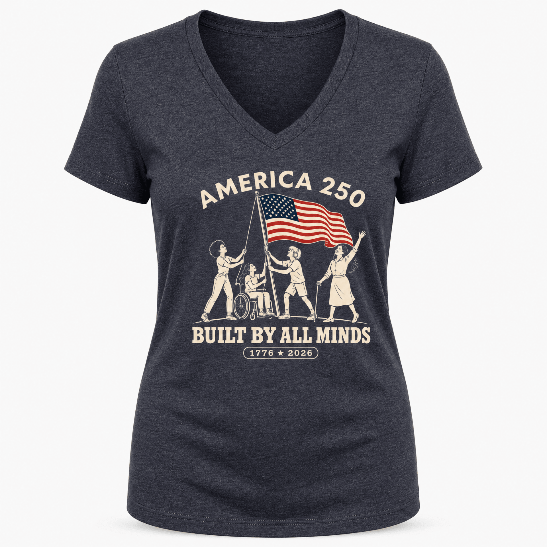 Autism Shirt | America 250 Women's V-Neck – Daily Bloom