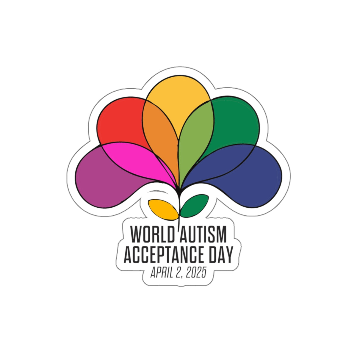 Autism Acceptance 2025 - Spectrum in Bloom Sticker