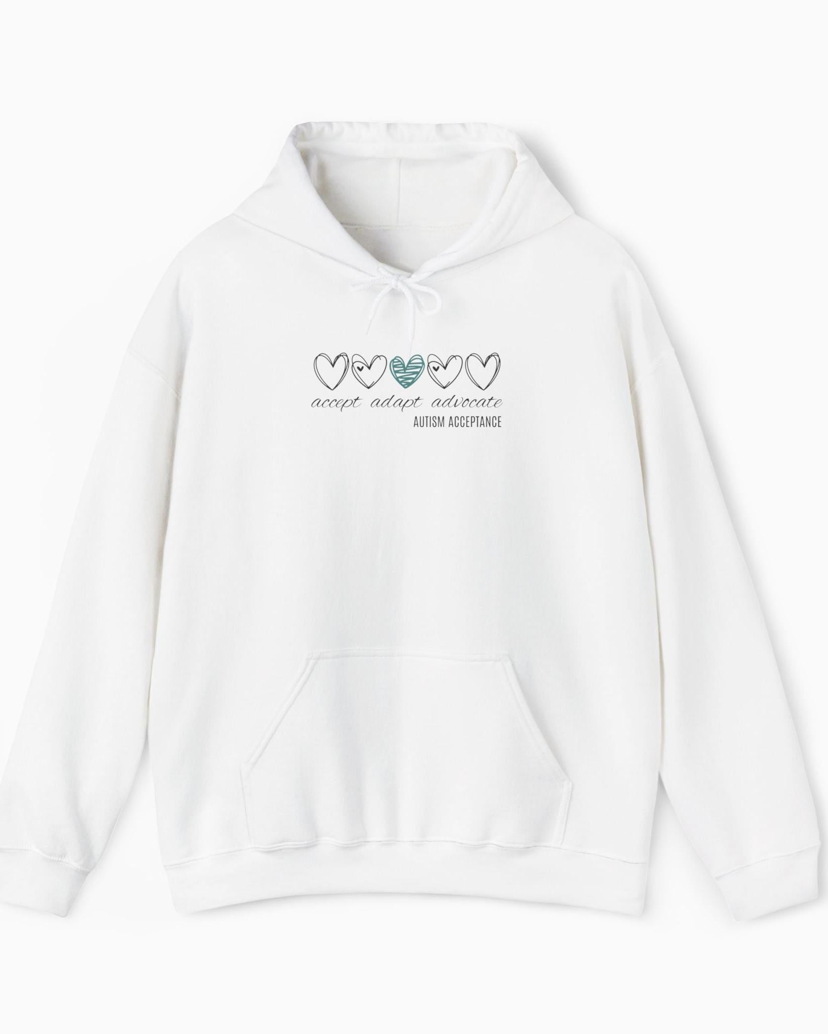 Accept Adapt Advocate Love Hearts Hoodie