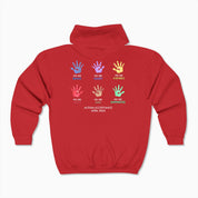 Autism Awareness 2025 - Affirmations Handprints Zip Up Hoodie