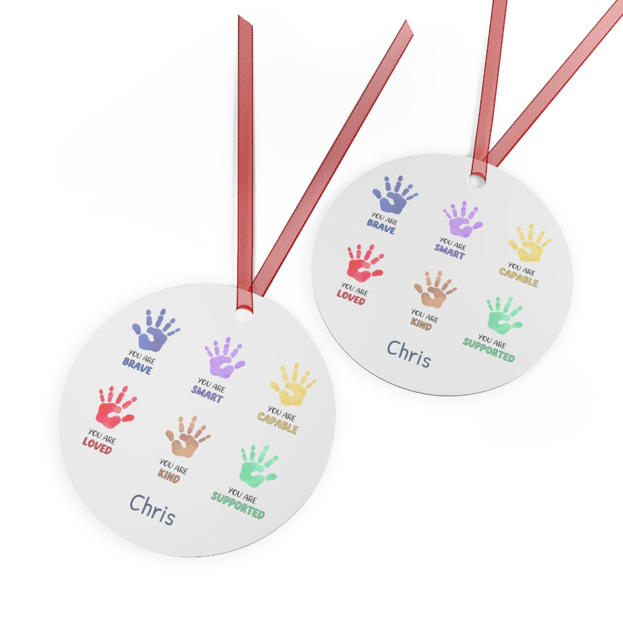 Handprint Affirmations Personalized Ornament
