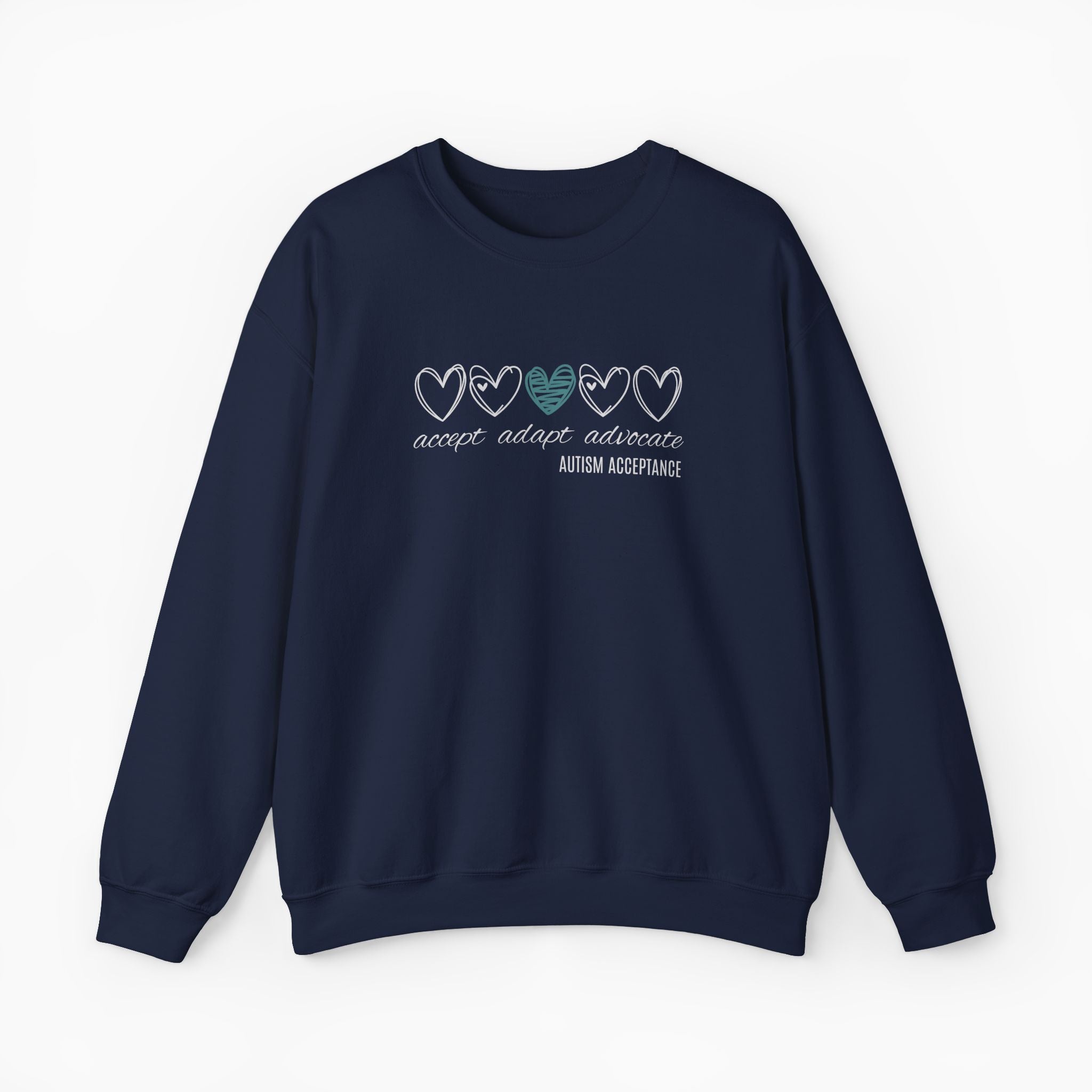 Accept Adapt Advocate Love Hearts Sweatshirt