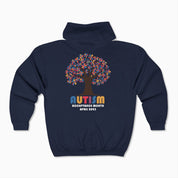 Autism Awareness 2025 - Tree of Acceptance Zip Up Hoodie
