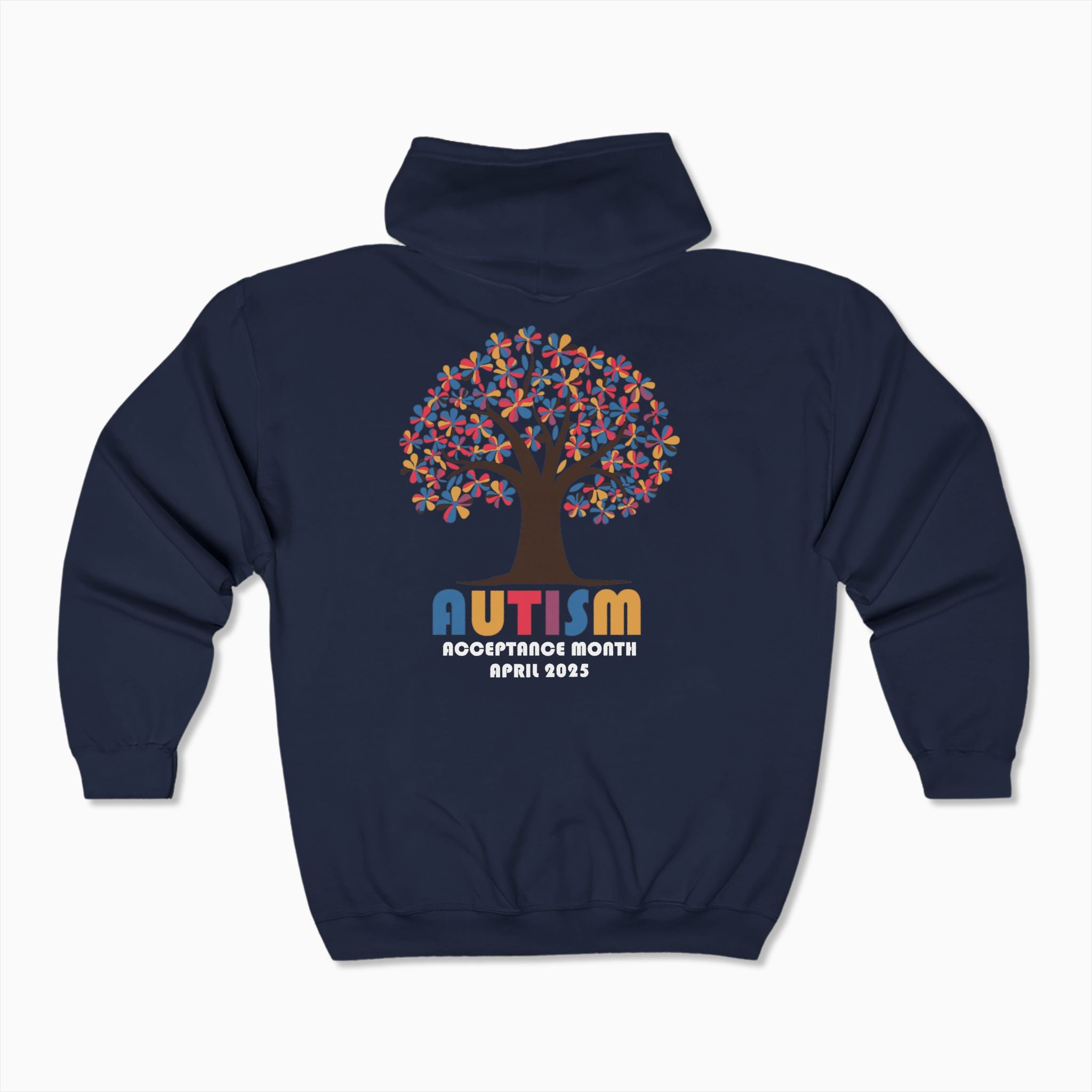 Autism Awareness 2025 - Tree of Acceptance Zip Up Hoodie