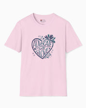 Advocate With Love Tee-Light Pink-Neurodiversity, ADHD & Autism Awareness & Acceptance T-Shirt by Daily Bloom
