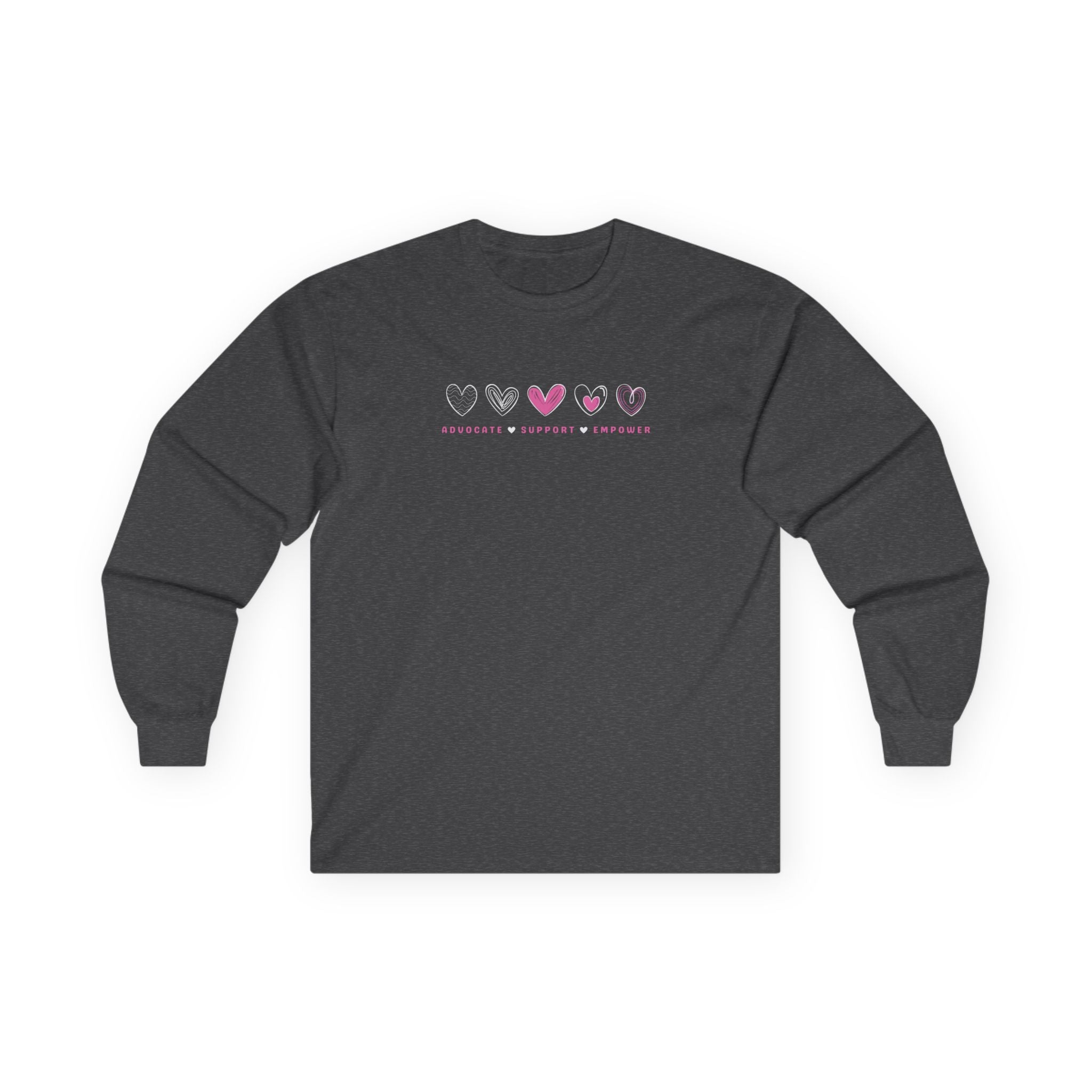 Autism Long - sleeve - Advocate Support Empower Love Hearts Long Sleeve T-Shirt - Daily Bloom