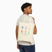 Autism Awareness 2025 - Affirmation Handprints Canvas Tote Bag